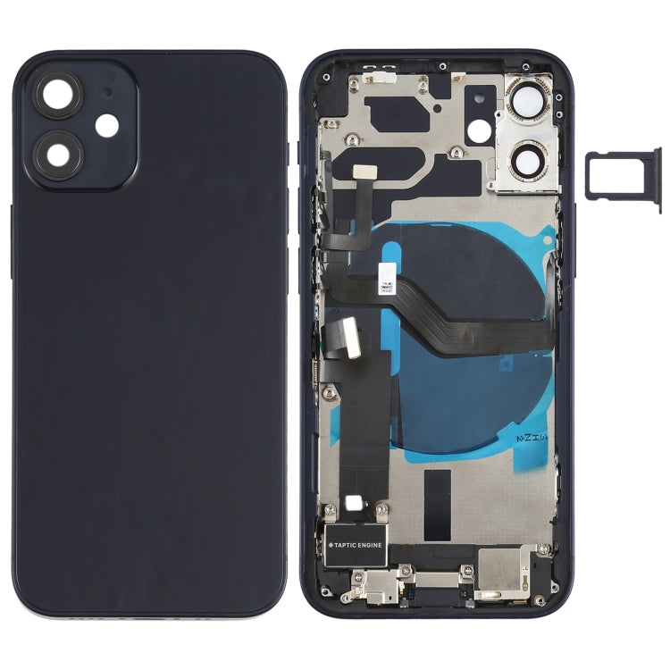 適用於iPhone 12 Mini 替換后蓋總成帶邊鍵&無線充電模塊&開機音量排線&卡托&馬達&喇叭&尾插&相圈