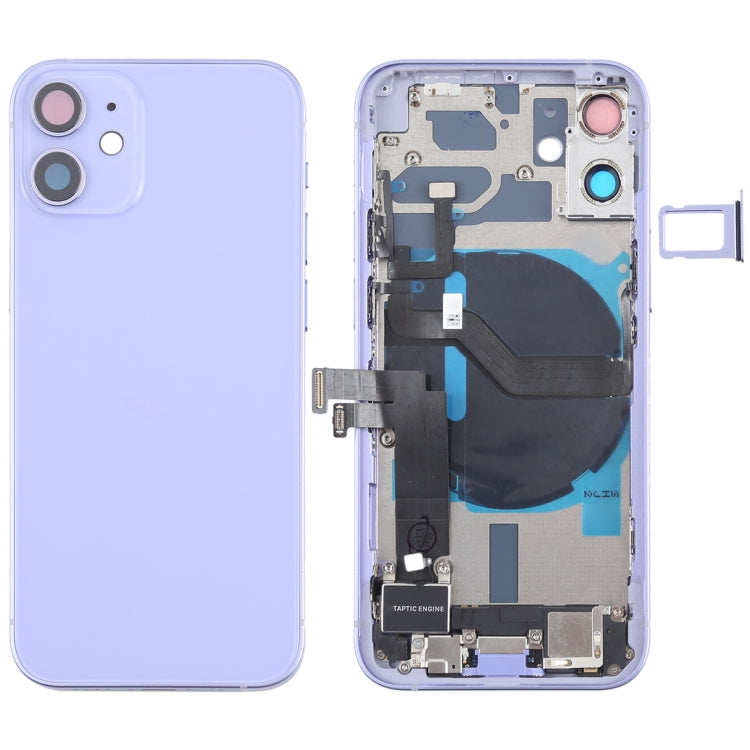 適用於iPhone 12 Mini 替換后蓋總成帶邊鍵&無線充電模塊&開機音量排線&卡托&馬達&喇叭&尾插&相圈