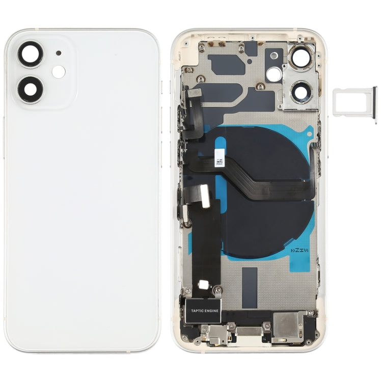 適用於iPhone 12 Mini 替換后蓋總成帶邊鍵&無線充電模塊&開機音量排線&卡托&馬達&喇叭&尾插&相圈