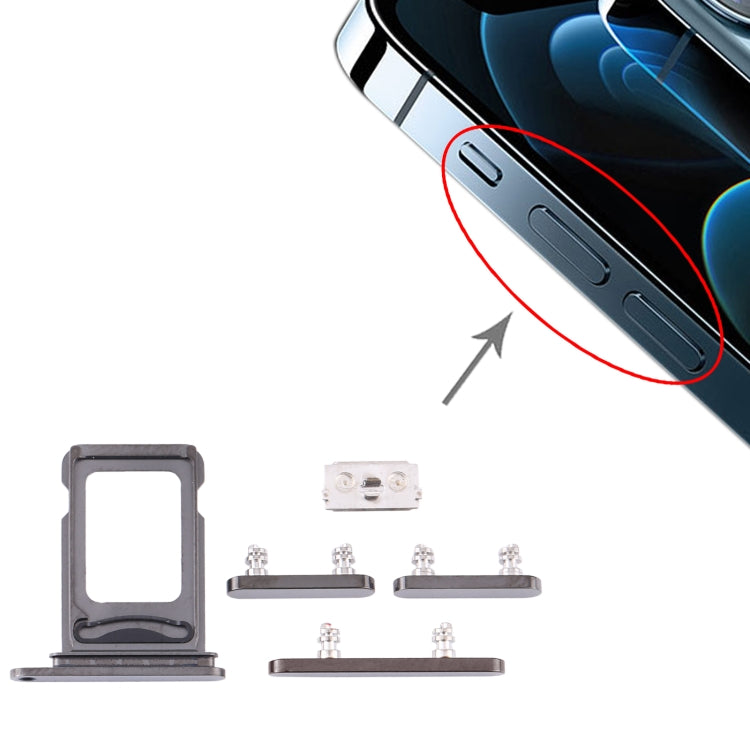 適用於 iPhone 12 Pro Max SIM卡+SIM卡 雙卡托帶開機音量鍵套裝