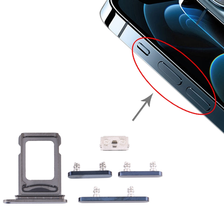 適用於 iPhone 12 Pro Max SIM卡+SIM卡 雙卡托帶開機音量鍵套裝