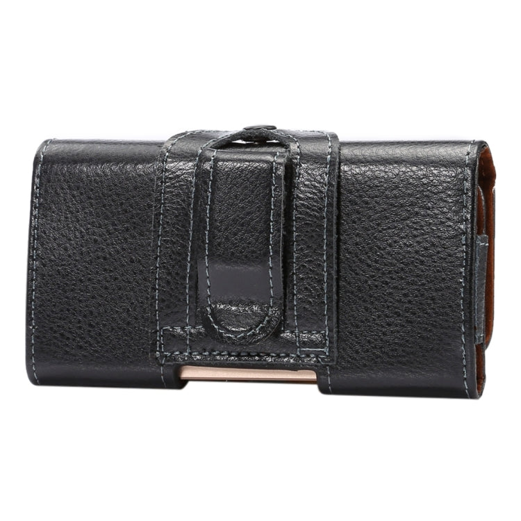 適用於蘋果iPhone SE & 5s & 5 & 4S 等4寸相同規模機型通用 皮革荔枝紋可旋轉背夾扣上下開橫套掛腰包