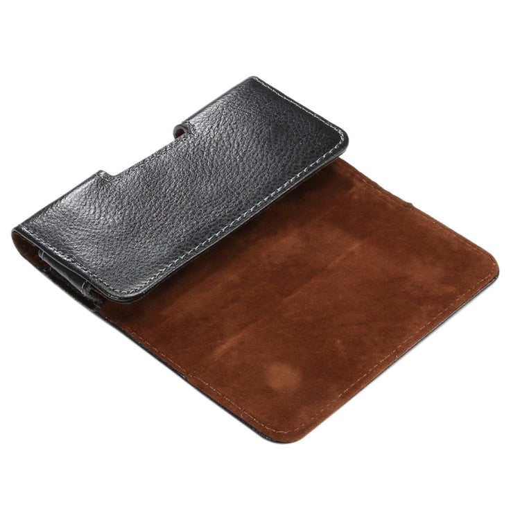 適用於蘋果iPhone SE & 5s & 5 & 4S 等4寸相同規模機型通用 皮革荔枝紋可旋轉背夾扣上下開橫套掛腰包