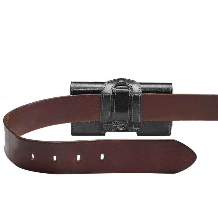 適用於蘋果iPhone SE & 5s & 5 & 4S 等4寸相同規模機型通用 皮革荔枝紋可旋轉背夾扣上下開橫套掛腰包