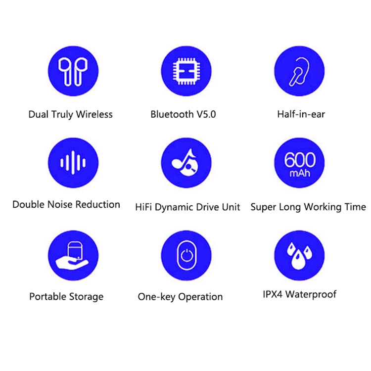 i9 無線運動TWS雙邊立體聲藍牙5.0耳機 帶充電倉 按鍵版