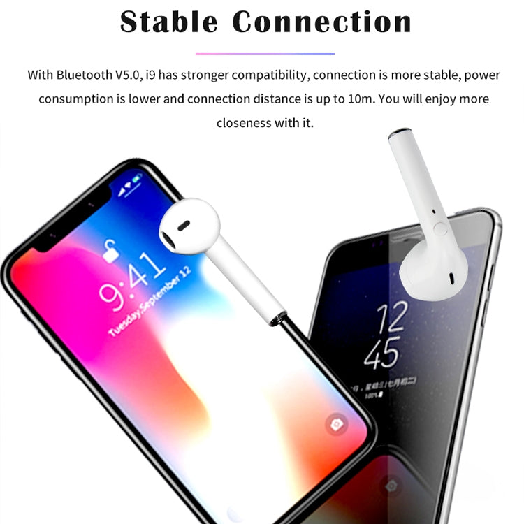 i9 無線運動TWS雙邊立體聲藍牙5.0耳機 帶充電倉 按鍵版