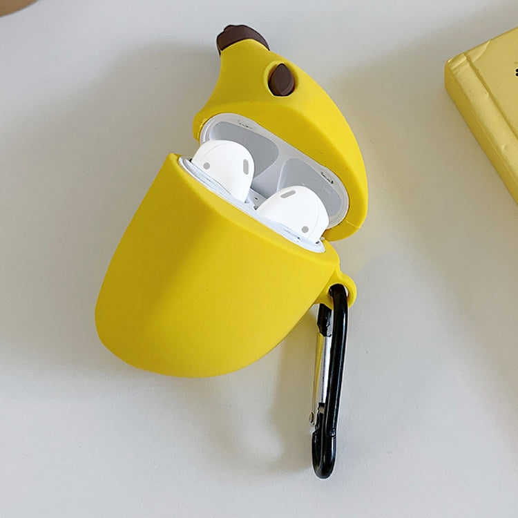 適用於蘋果 AirPods 1 / 2代 無線藍牙耳機立體香蕉硅膠防摔保護套