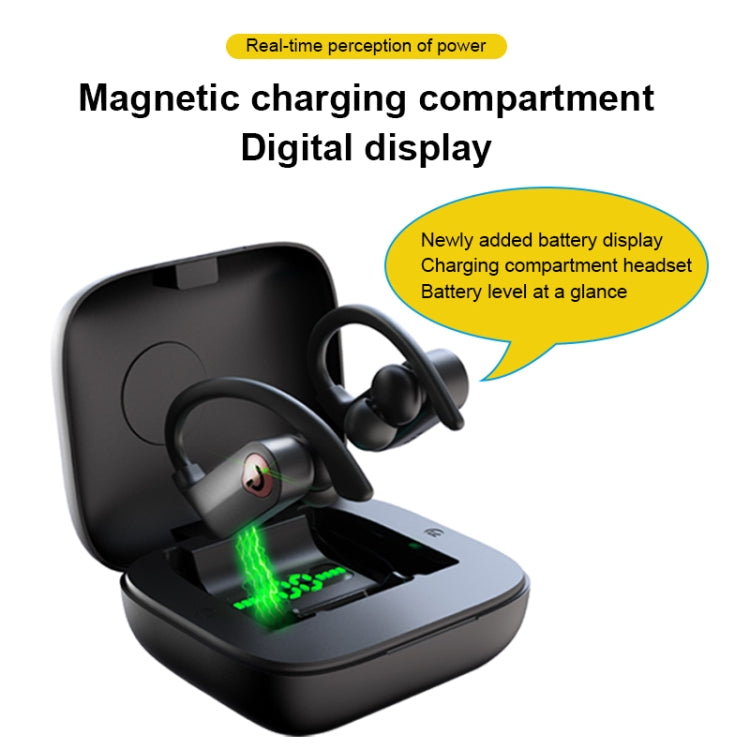 Q83 無線掛耳式運動藍牙耳機帶充電盒，支持三屏電量显示&充電寶
