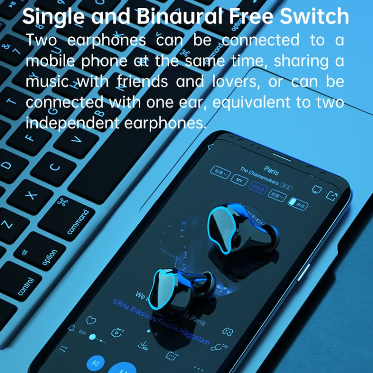 M9 藍牙5.1 TWS鏡面數顯無線藍牙耳機帶充電倉手電筒，支持觸控&Siri&電量显示