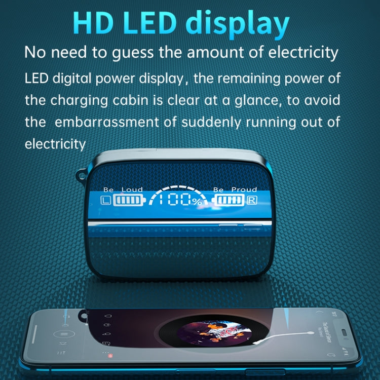 M9 藍牙5.1 TWS鏡面數顯無線藍牙耳機帶充電倉手電筒，支持觸控&Siri&電量显示