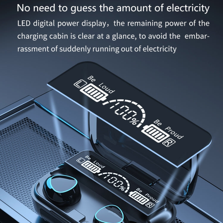 M10 藍牙5.1TWS數顯無線藍牙耳機帶充電倉，支持觸控&Siri&電量显示