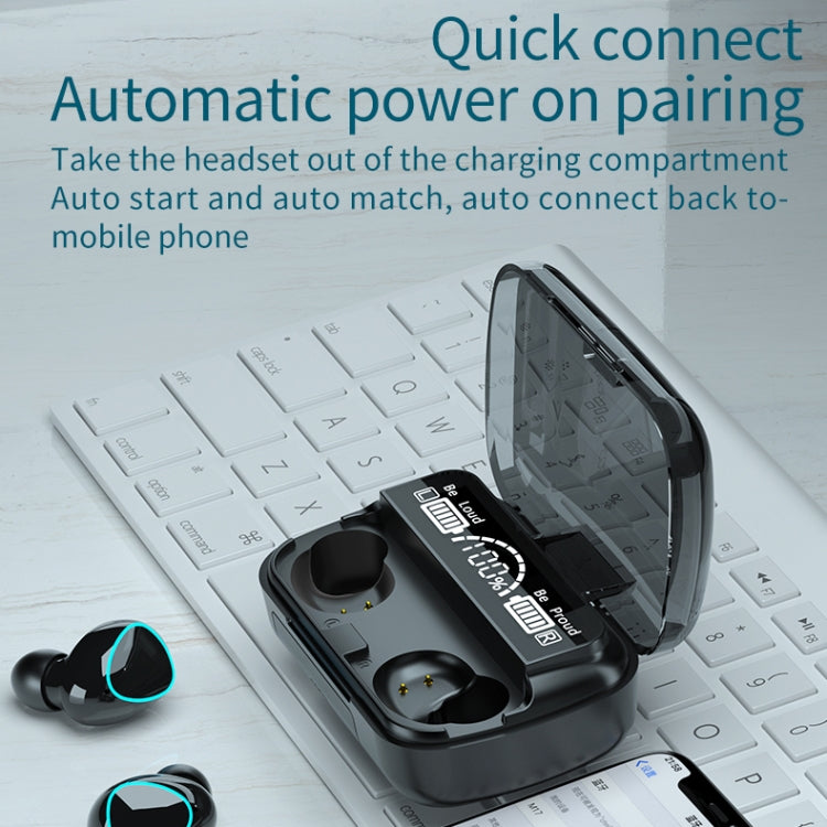 M10 藍牙5.1TWS數顯無線藍牙耳機帶充電倉，支持觸控&Siri&電量显示