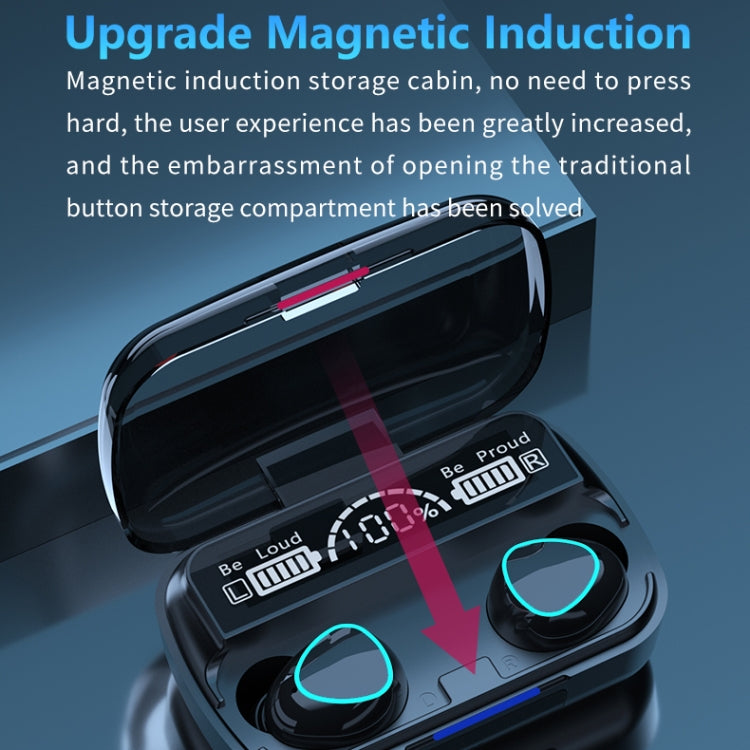 M10 藍牙5.1TWS數顯無線藍牙耳機帶充電倉，支持觸控&Siri&電量显示