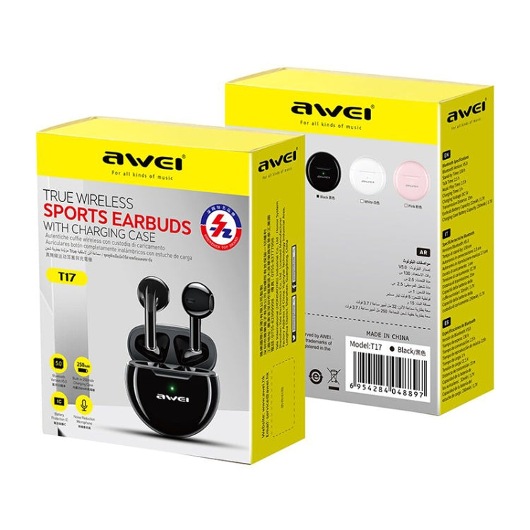 awei T17 真無線TWS藍牙5.0運動耳機 帶充電倉