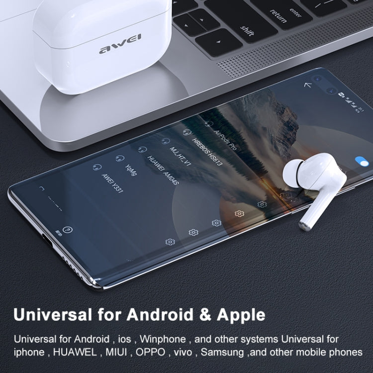 awei TA1 真無線IPX4防水ANC主動降噪TWS藍牙5.0運動耳機 帶充電倉