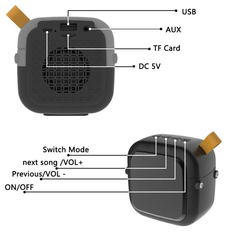 HB-200 Bluetooth 4.2 Portable Mini Wireless Bluetooth Speaker