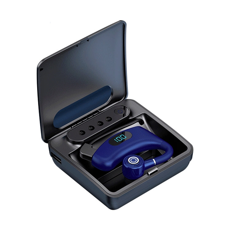 V12 藍牙5.2 商務款掛耳式智能LED數顯無線藍牙耳機帶充電倉