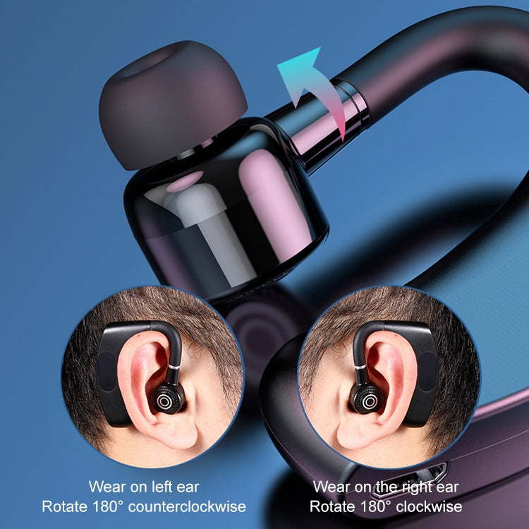 V12 藍牙5.2 商務款掛耳式智能LED數顯無線藍牙耳機帶充電倉