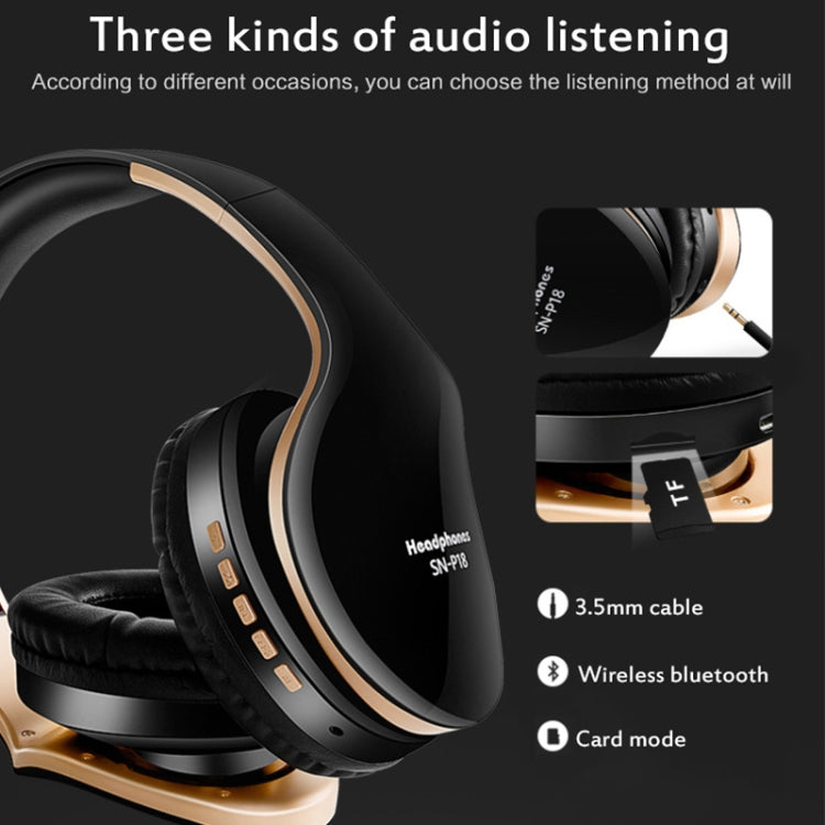 SN-P18 可摺疊頭戴式藍牙4.0耳機帶麥 支持TF插卡