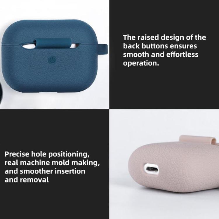 適用於AirPods Pro 三代 荔枝紋硅膠無線耳機保護套