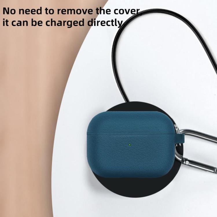 適用於AirPods Pro 三代 荔枝紋硅膠無線耳機保護套