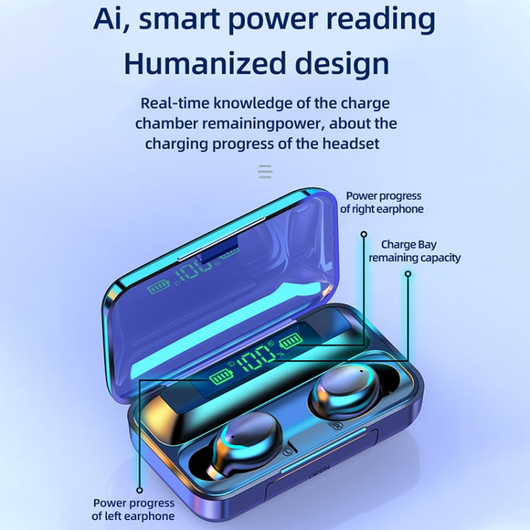 F9-5C LED燈+數顯降噪藍牙耳機帶手繩