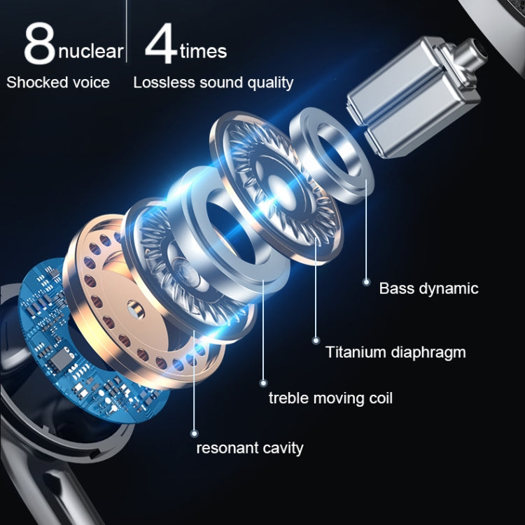 蘭士頓 V6 3.5mm 雙插頭有線入耳式耳機帶麥克風，線長：2m