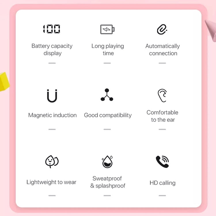 ETE-16 TWS半入耳式数字显示運動藍牙耳機