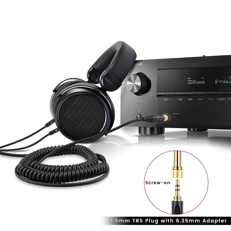 ZS0227 耳機雙3.5mm彈簧音頻線 Denon AH-D7100 7200 D600 D9200 5200