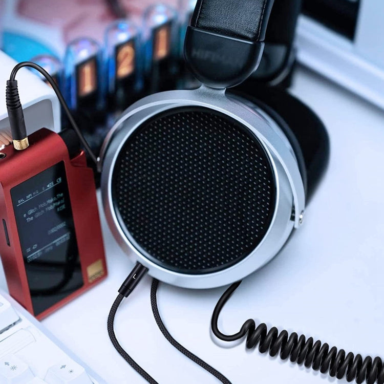 ZS0227 耳機雙3.5mm彈簧音頻線 Denon AH-D7100 7200 D600 D9200 5200