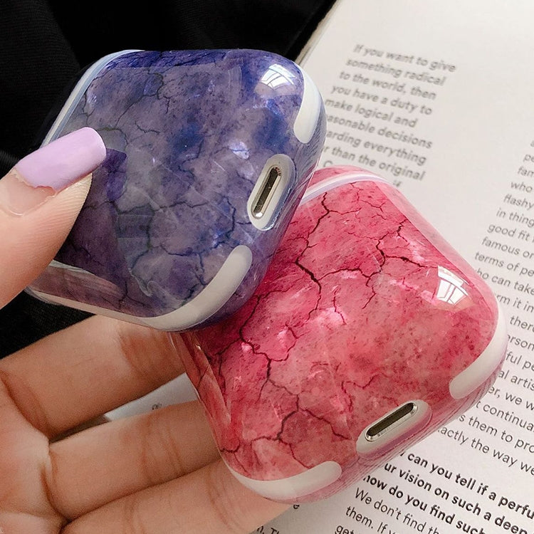 適用於蘋果 AirPods 1/2代 海苔紋TPU防摔耳機保護殼