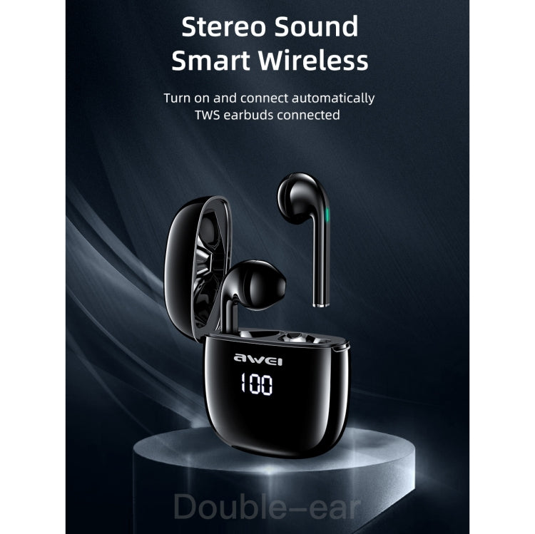 awei T28P 藍牙V5.0 TWS運動LED显示藍牙耳機 帶充電倉