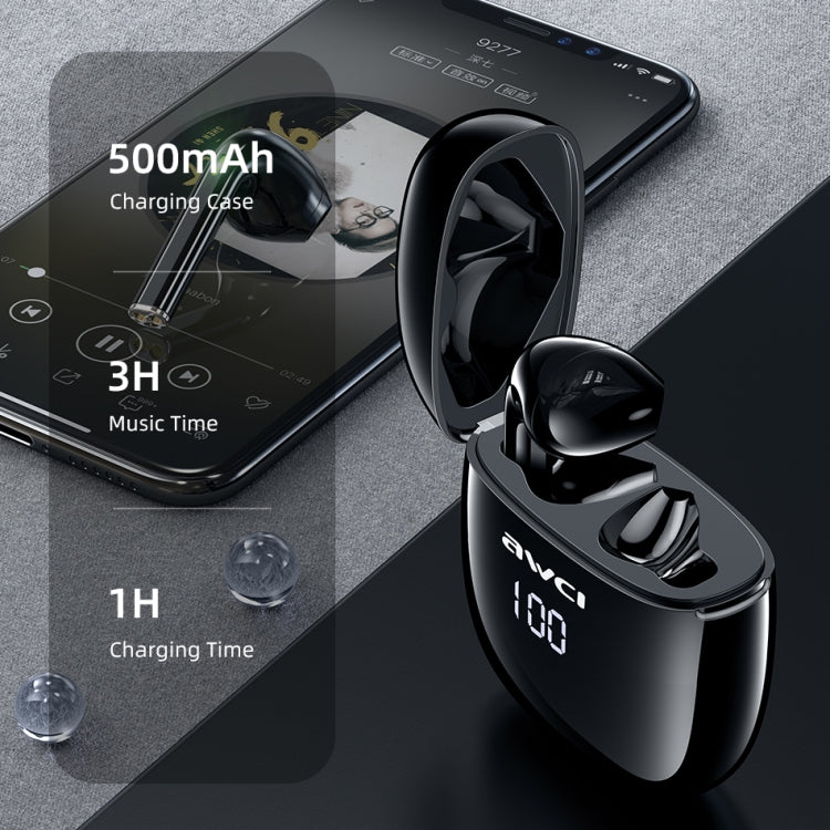awei T28P 藍牙V5.0 TWS運動LED显示藍牙耳機 帶充電倉