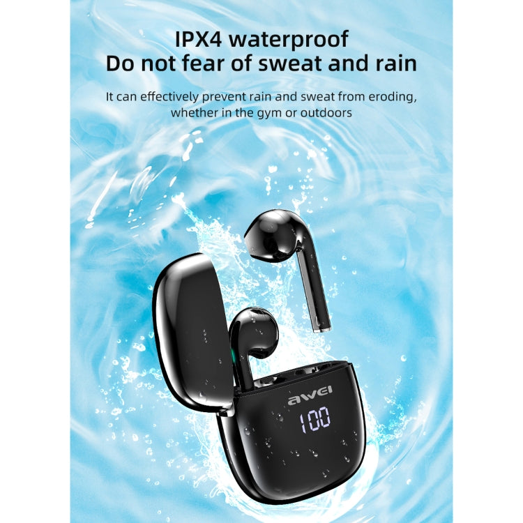 awei T28P 藍牙V5.0 TWS運動LED显示藍牙耳機 帶充電倉