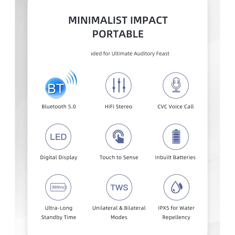 awei T15P 藍牙V5.0 TWS運動LED显示藍牙耳機 帶充電倉