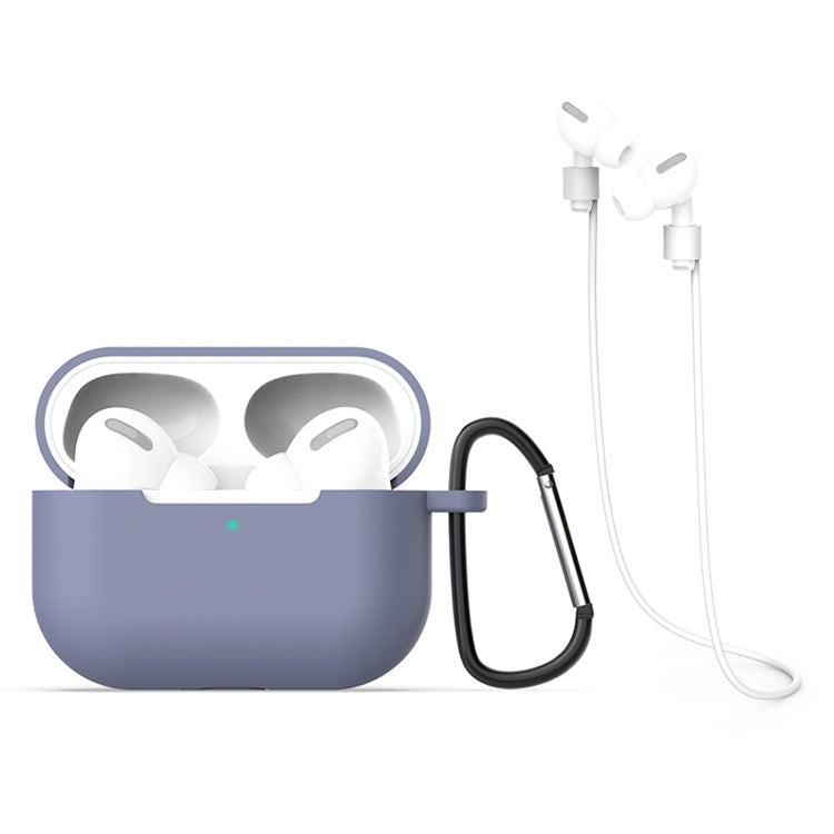 適用於AirPods Pro 3合一 硅膠耳機保護套+掛鈎+防丟繩套裝