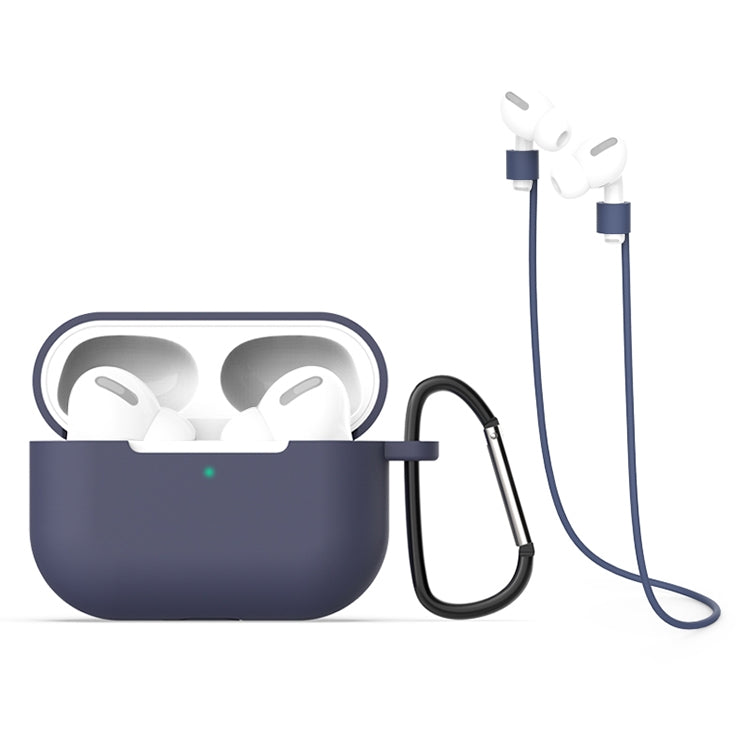 適用於AirPods Pro 3合一 硅膠耳機保護套+掛鈎+防丟繩套裝