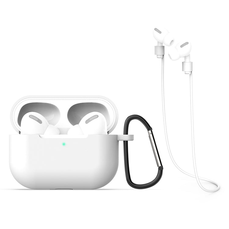 適用於AirPods Pro 3合一 硅膠耳機保護套+掛鈎+防丟繩套裝