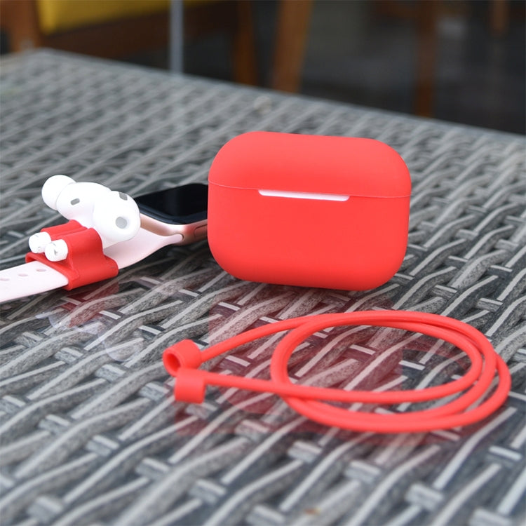 適用於AirPods Pro 3合一 硅膠耳機保護套+耳機掛扣+防丟繩套裝