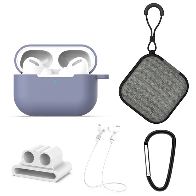 適用於AirPods Pro 5合一 硅膠耳機保護套+耳機包+耳機掛扣+掛鈎+防丟繩套裝