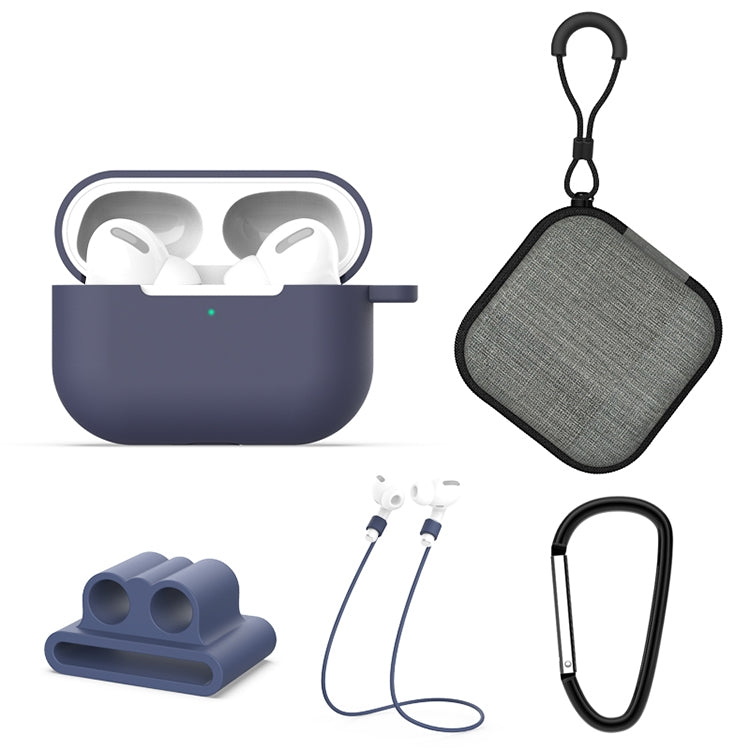 適用於AirPods Pro 5合一 硅膠耳機保護套+耳機包+耳機掛扣+掛鈎+防丟繩套裝