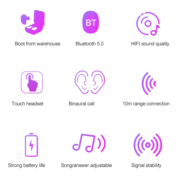 DT-14 無線雙耳藍牙耳機 支持觸控&智能磁吸充電&開機自動配對