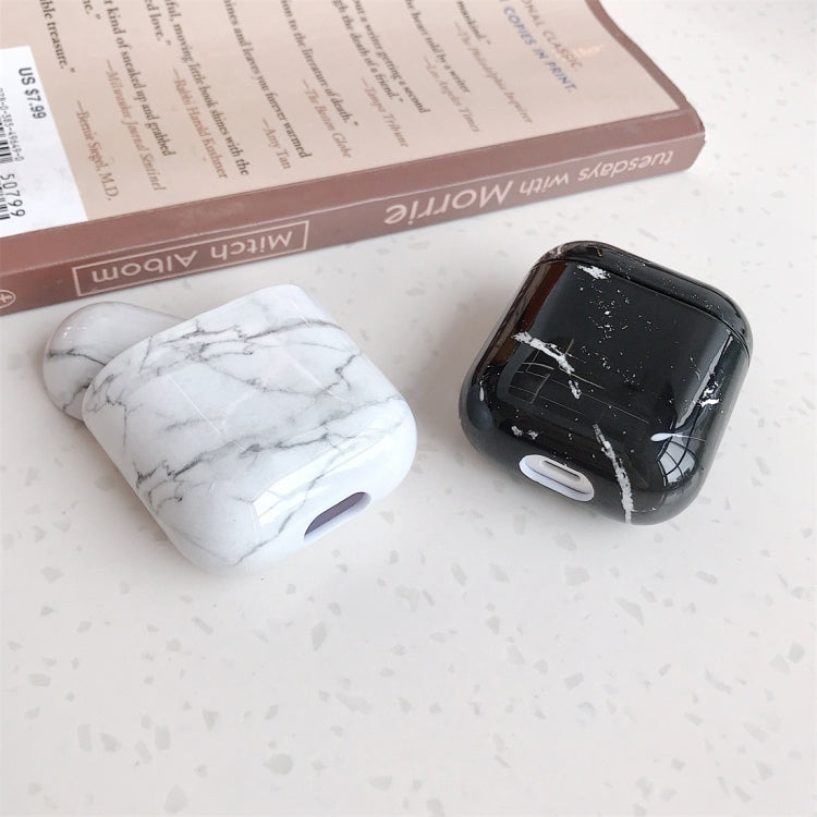 適用於蘋果 AirPods 1/2代通用 大理石圖案 無線藍牙耳機充電盒保護套