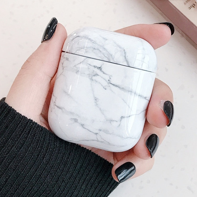 適用於蘋果 AirPods 1/2代通用 大理石圖案 無線藍牙耳機充電盒保護套