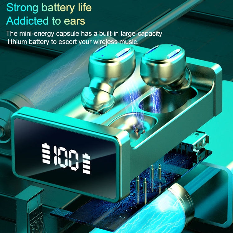 A22 英文版 抽拉式數顯藍牙耳機帶磁吸充電盒，支持觸控燈&充電寶