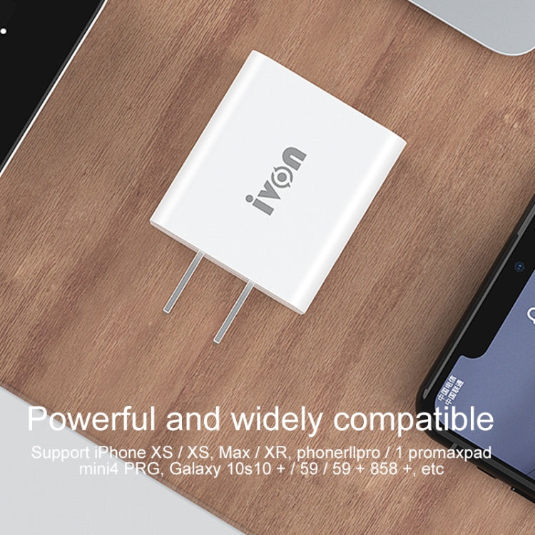 IVON AD48 18W PD快充帶Type-C轉8 Pin數據線套裝, 美規
