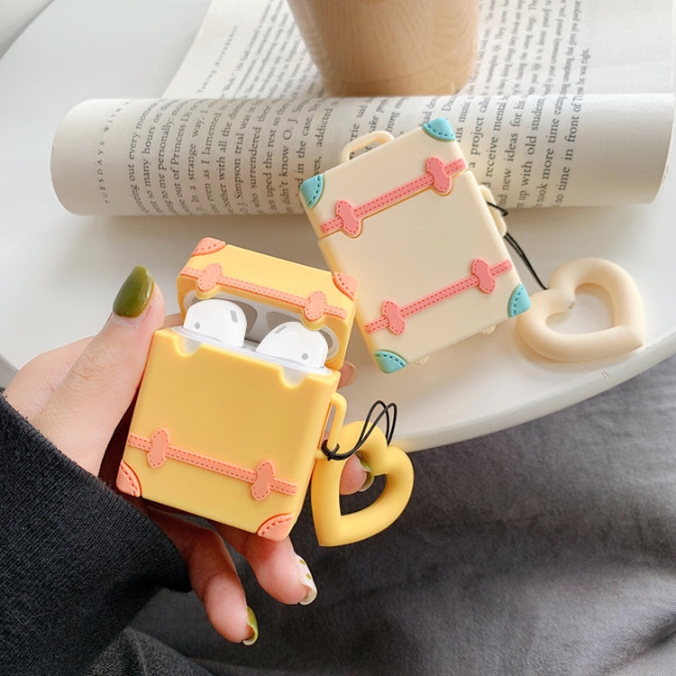 適用於蘋果 AirPods 1 / 2代 無線藍牙耳機糖果色旅行箱防摔保護套