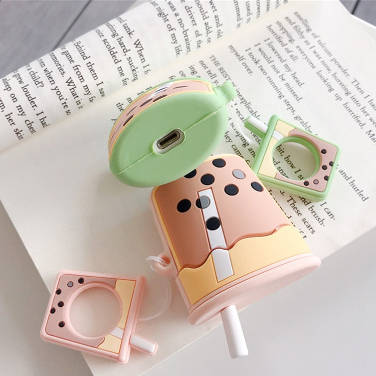 適用於蘋果 AirPods 1 / 2代 無線藍牙耳機珍珠奶茶防摔保護套