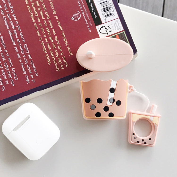 適用於蘋果 AirPods 1 / 2代 無線藍牙耳機珍珠奶茶防摔保護套