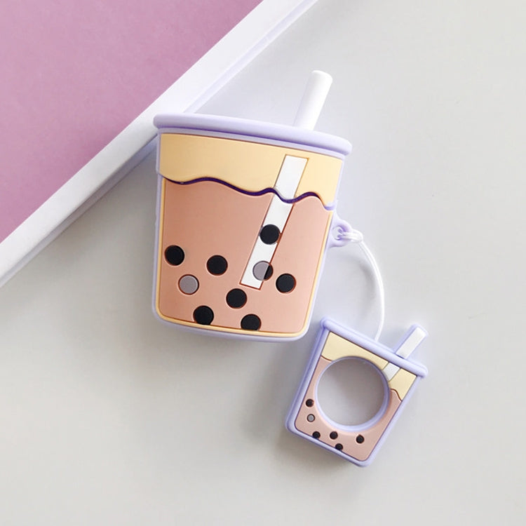 適用於蘋果 AirPods 1 / 2代 無線藍牙耳機珍珠奶茶防摔保護套